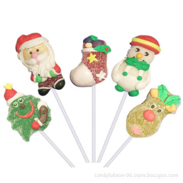 Sugar coated snowman shaped jelly lollipop Candy